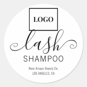 Modern Script Typography Chic Logo Beauty Product Classic Round Sticker