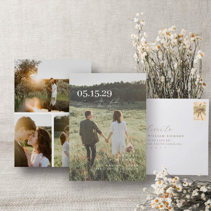 Modern Script Typography Elegant Overlay 4 Photo Save The Date