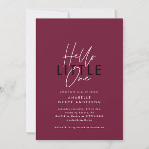 Modern script typography hello little one