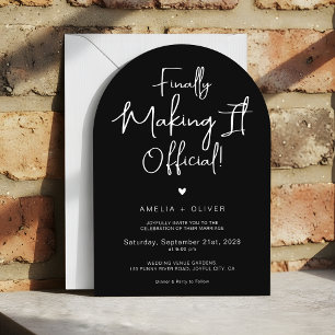 Modern Script Typography Joyful Arch Wedding Invitation