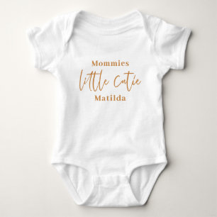 Modern script typography little cutie baby baby bo bodysuit