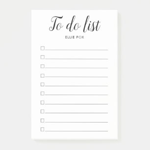 Modern Script Typography Personalised To-Do List  Post-it Notes