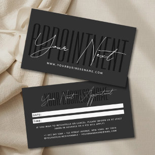 Modern script typography professional reminder appointment card