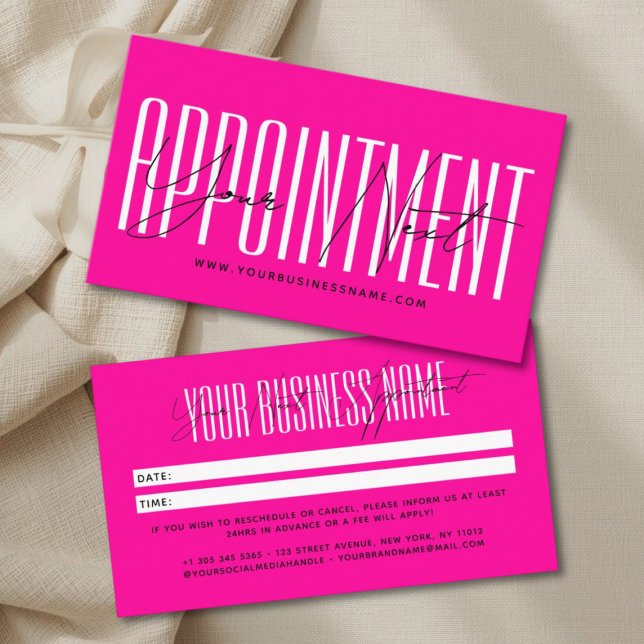 Modern script typography professional reminder appointment card (Creator Uploaded)