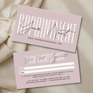Modern script typography professional reminder appointment card