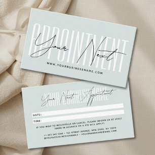 Modern script typography professional reminder appointment card