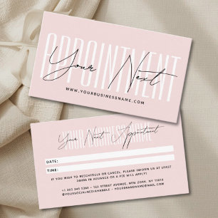 Modern script typography professional reminder appointment card