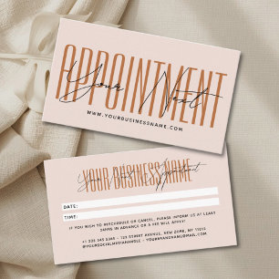 Modern script typography professional reminder appointment card