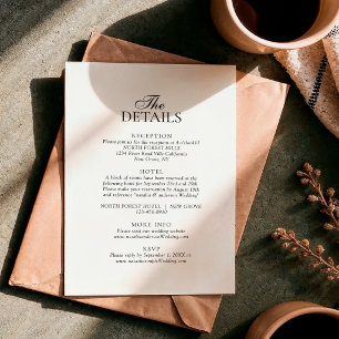 Modern Script Typography Qr Code Wedding Details Enclosure Card