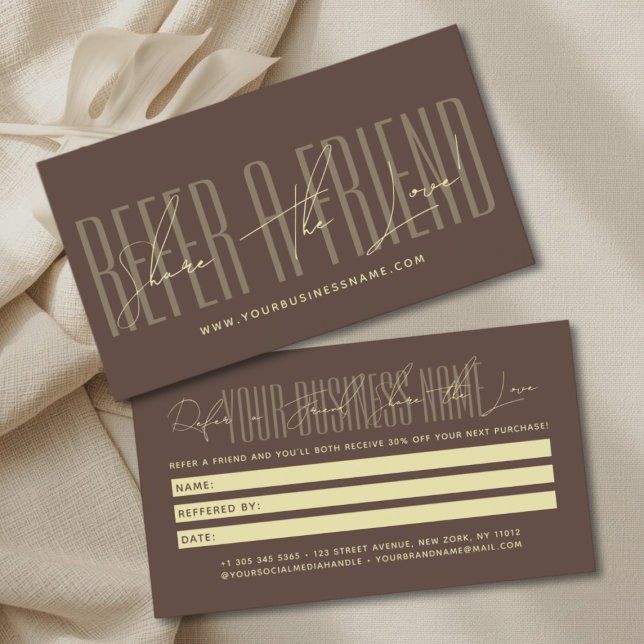 Modern script typography share the love referral card (Creator Uploaded)