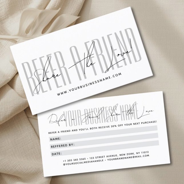 Modern script typography share the love referral card (Creator Uploaded)