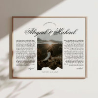Modern Script Typography Wedding Vows w/ Photo