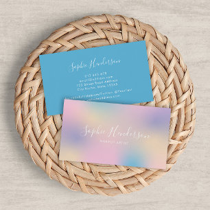 Modern Script Unicorn Gradient Mix 3 Business Card