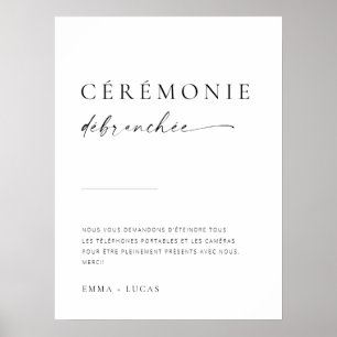 Modern Script Unplugged Ceremony Sign French