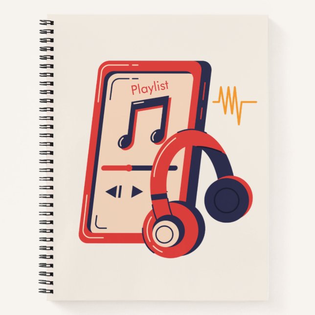 Modern Script Vintage Notebook Journal | Playlist (Front)