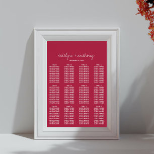 Modern Script Viva Magenta Minimalistic Wedding Poster