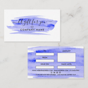 Modern Script Watercolor Brushstroke Gift Cards