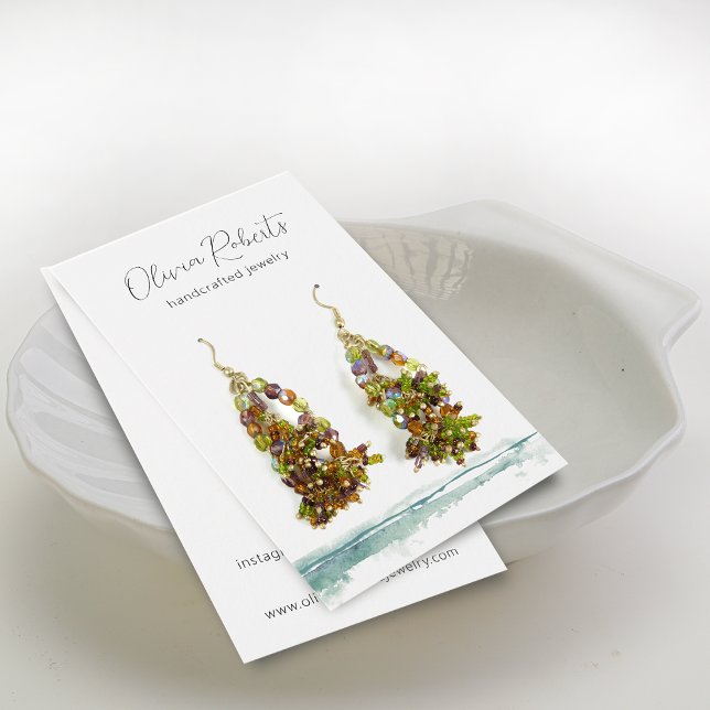 Modern Script Watercolor Earring Display Card (Modern Script Watercolor Earring Display Card)