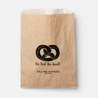 Modern Script We Tied the Knot Pretzel Wedding
