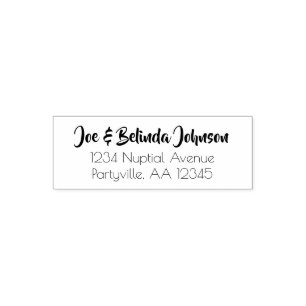 Modern Script Wedding Address Self-inking Stamp