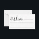 Modern Script Wedding Advice and Wishes Card<br><div class="desc">Add a personal touch to your wedding with a modern script wedding advice and wishes card. This advice card features title 'words of wisdom' with details in black script and sans serif font style on white background. Perfect for wedding, baby shower, birthday party, bridal shower, bachelorette party and any special...</div>