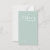 Modern Script Wedding Advice and Wishes Card