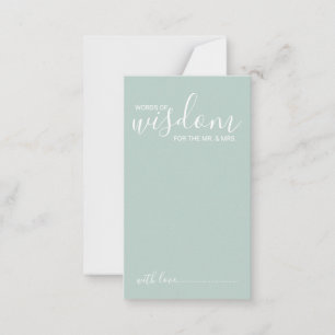 Modern Script Wedding Advice and Wishes Card