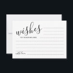 Modern Script Wedding Advice and Wishes Card<br><div class="desc">Add a personal touch to your wedding with a modern script wedding advice and wishes card. This advice card features title in black modern calligraphy font style and details in black modern sans serif font style on white background. Perfect for wedding, baby shower, birthday party, bridal shower, bachelorette party and...</div>