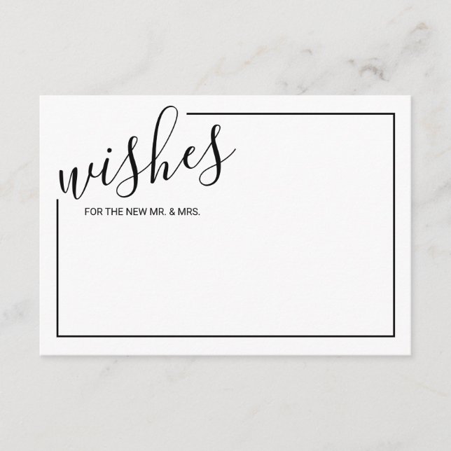 Modern Script Wedding Advice and Wishes Card (Front)