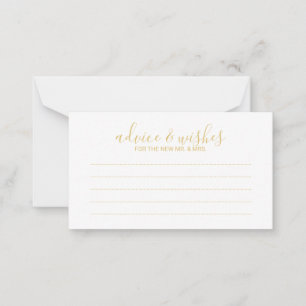 Modern Script Wedding Advice and Wishes Card