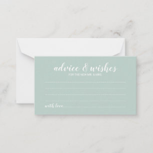 Modern Script Wedding Advice and Wishes Card