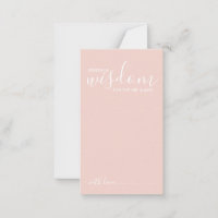Modern Script Wedding Advice and Wishes Card