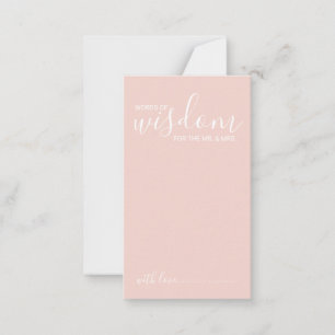 Modern Script Wedding Advice and Wishes Card