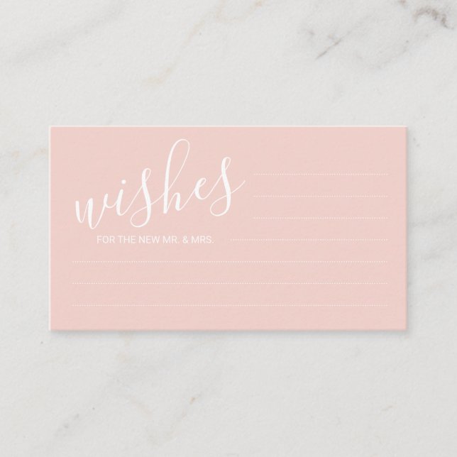 Modern Script Wedding Advice and Wishes Card (Front)