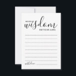Modern Script Wedding Advice and Wishes Card<br><div class="desc">Add a personal touch to your wedding with a modern script wedding advice and wishes card. This advice card features title 'words of wisdom' with details in black script and sans serif font style on white background. Perfect for wedding, baby shower, birthday party, bridal shower, bachelorette party and any special...</div>
