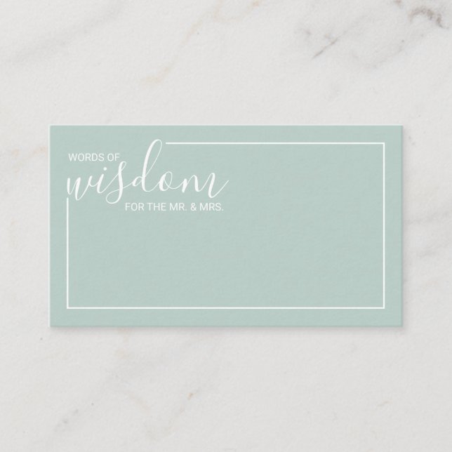 Modern Script Wedding Advice and Wishes Card (Front)