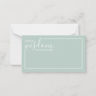 Modern Script Wedding Advice and Wishes Card