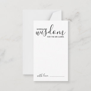 Modern Script Wedding Advice and Wishes Card