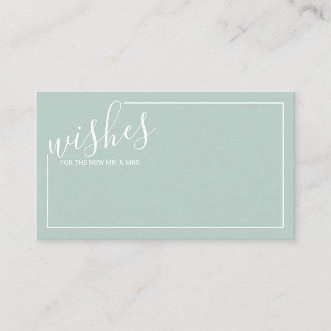 Modern Script Wedding Advice and Wishes Card (Front)