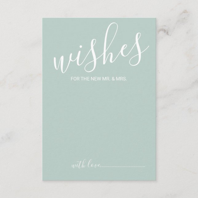 Modern Script Wedding Advice and Wishes Card (Front)