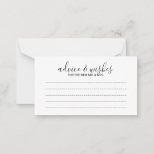 Modern Script Wedding Advice and Wishes Card