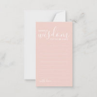 Modern Script Wedding Advice and Wishes Card