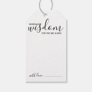 Modern Script Wedding Advice and Wishes Gift Tags