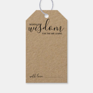 Modern Script Wedding Advice and Wishes Gift Tags