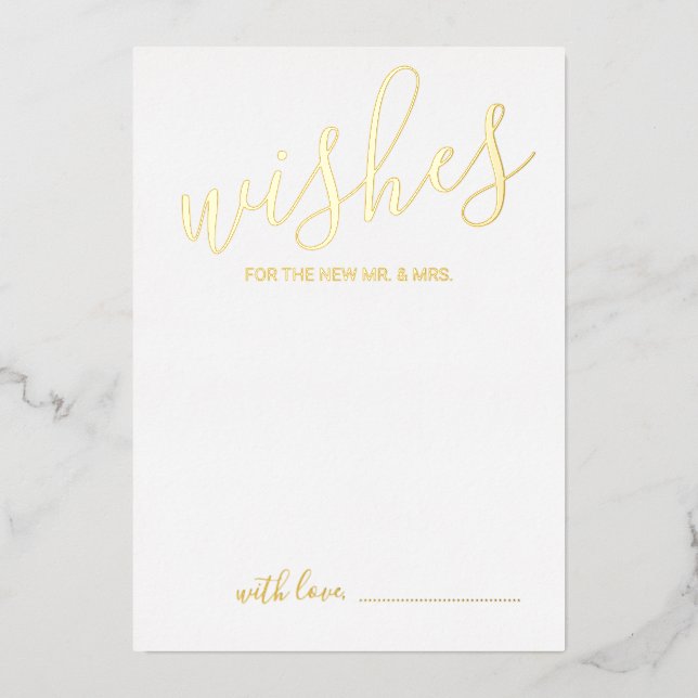 Modern Script Wedding Advice and Wishes Gold (Front)
