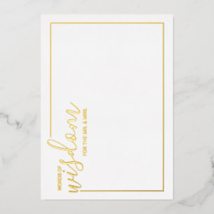 Modern Script Wedding Advice and Wishes Gold