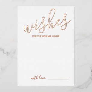 Modern Script Wedding Advice and Wishes Rose Gold