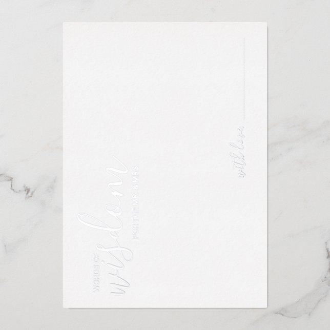 Modern Script Wedding Advice and Wishes Silver (Front)