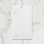 Modern Script Wedding Advice and Wishes Silver Gift Tags<br><div class="desc">Add a personal touch to your wedding with a modern script wedding advice and wishes tag card. This advice card features title 'words of wisdom' with details in real silver foil script and sans serif font style on white background. Perfect for wedding, baby shower, birthday party, bridal shower, bachelorette party...</div>