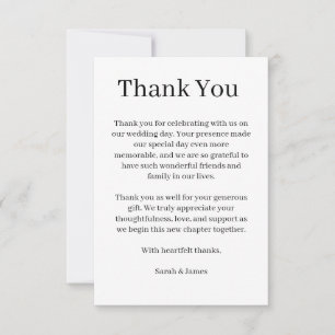 Modern Script Wedding Appreciation Card